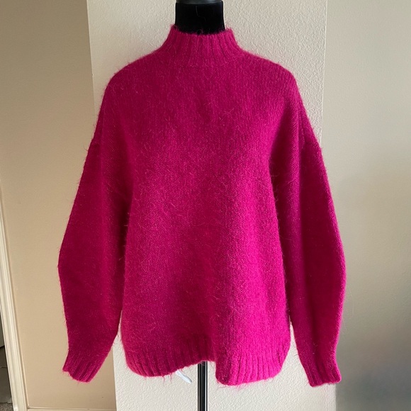 pistola Sweaters - Pistola Vibrant Pink Turtleneck Sweater